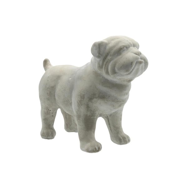 Urban Trends Collection Cement Standing Bulldog Statue Washed Gray 53712